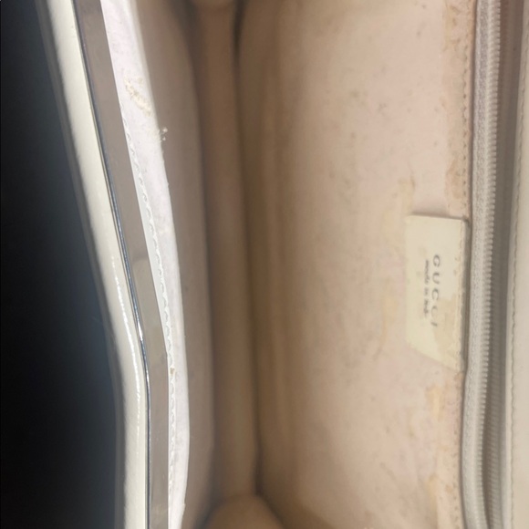 Gucci Shoulder Handbag Purse Enamel Cream White - Picture 7 of 10